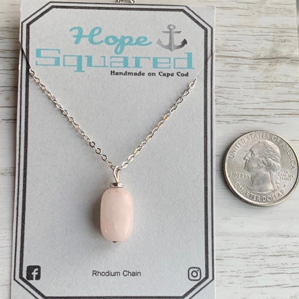 Genuine rose quartz stone necklace!